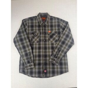 Dixxon Flannel Company Wildland FR Flannel Shirt Mens L Olive Green Plaid CAT2